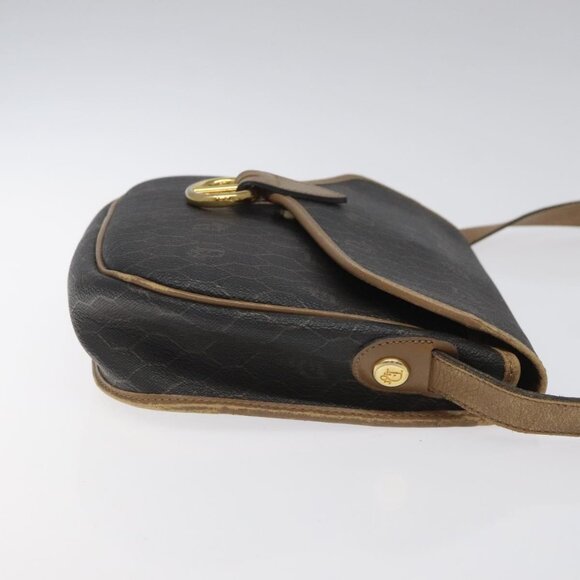 Christian Dior Honeycomb Canvas Shoulder Bag PVC Black Brown gold Auth bs23494 - Picture 3 of 16